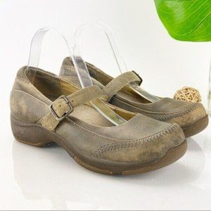 Dansko Women's Kate Mary Jane Clog Work Shoes Size 40 9 Taupe Tan Leather Comfy